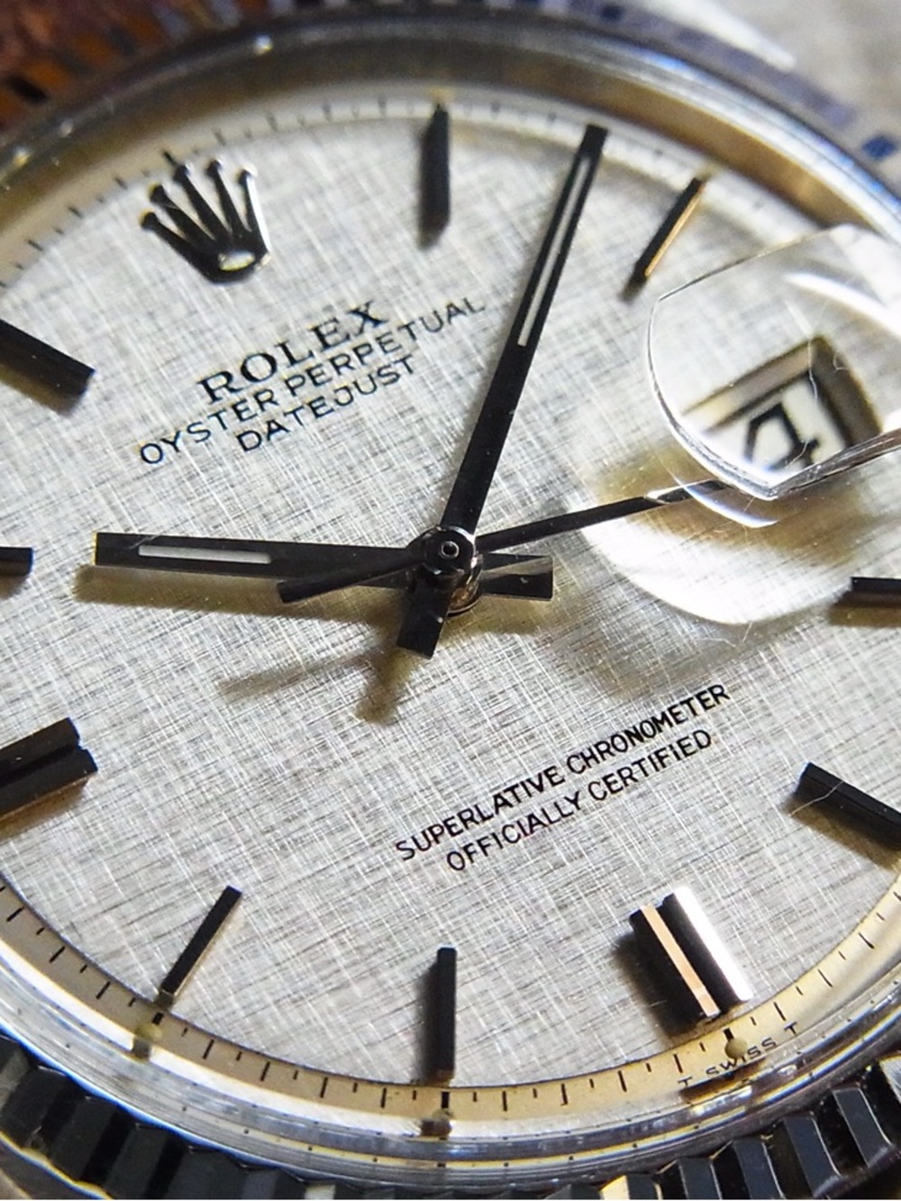 Rolex Datejust Ref 1600 Silver Linen Dial Fluted Bezel Vintage. - Picture 4 of 10